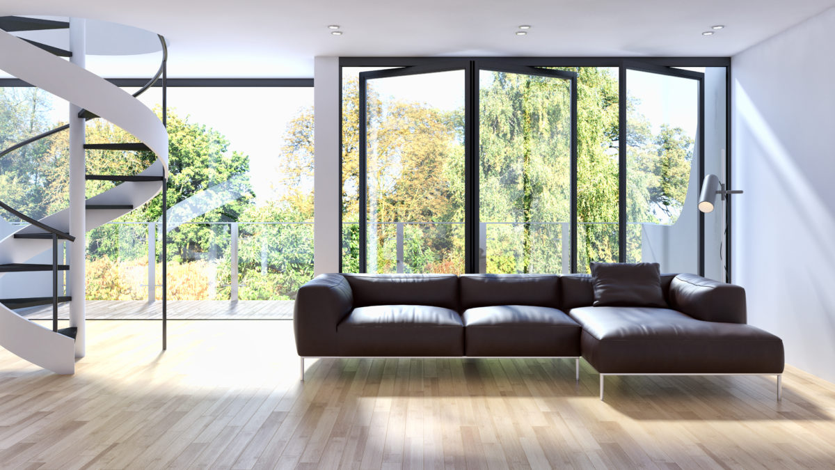 Modern replacement windows installed in a residential home